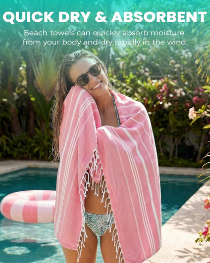 Turkish Beach Towels Vacation Essentials Yoga Blanket Pool Workout Towel Oversized Sand Free Quick Dry Lightweight Meditation Supplies Mat Cover Surf Boat River Float Accessories Gym Excise Stuff