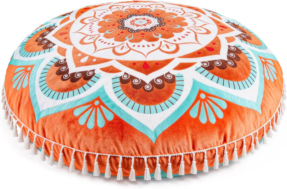 Meditation Cushion, Large Velvet Floor Pillow for Yoga, Meditation