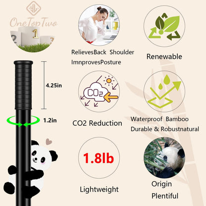 5ft Yoga Stick from Natural Bamboo with Non-Slip Handle-Stretching Stick for Mobility, Flexibility,Exercise,Workout, Physical Therapy,Pilates,Balance Fitness-Access Online Video Guide Without Any Info