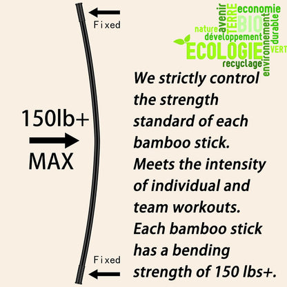 5ft Yoga Stick from Natural Bamboo with Non-Slip Handle-Stretching Stick for Mobility, Flexibility,Exercise,Workout, Physical Therapy,Pilates,Balance Fitness-Access Online Video Guide Without Any Info