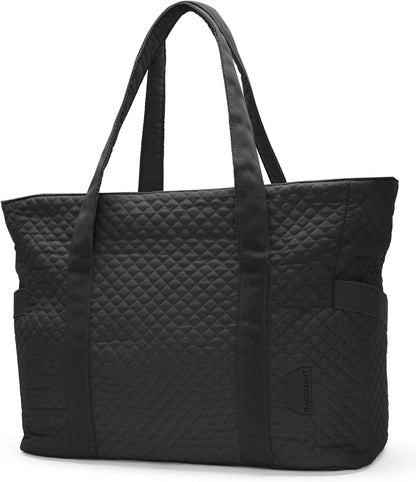 Crush Tote Bag for Women, 20L Puffer Work Tote with Zipper, Travel Essentials Quilted Nurse Hospital Bag