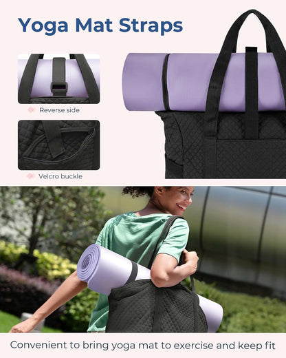 Crush Tote Bag for Women, 20L Puffer Work Tote with Zipper, Travel Essentials Quilted Nurse Hospital Bag