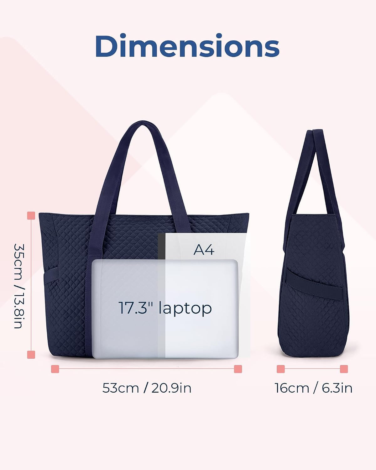 Crush Tote Bag for Women, 20L Puffer Work Tote with Zipper, Travel Essentials Quilted Nurse Hospital Bag