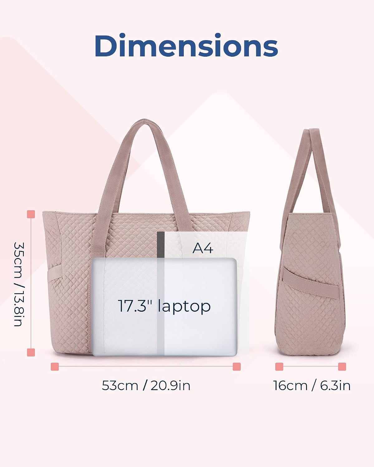 Crush Tote Bag for Women, 20L Puffer Work Tote with Zipper, Travel Essentials Quilted Nurse Hospital Bag