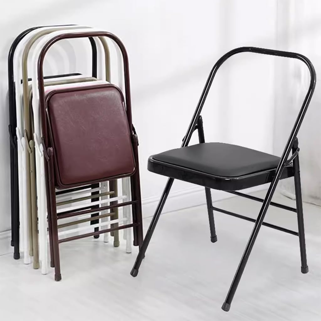 Pilates Yoga Chair, Backless Yoga Chair with Double Beam Design for Balance Handstand Training, Adult Yoga Chair, Iyengar Yoga Chair, Metal Foldable Portable Yoga Chair