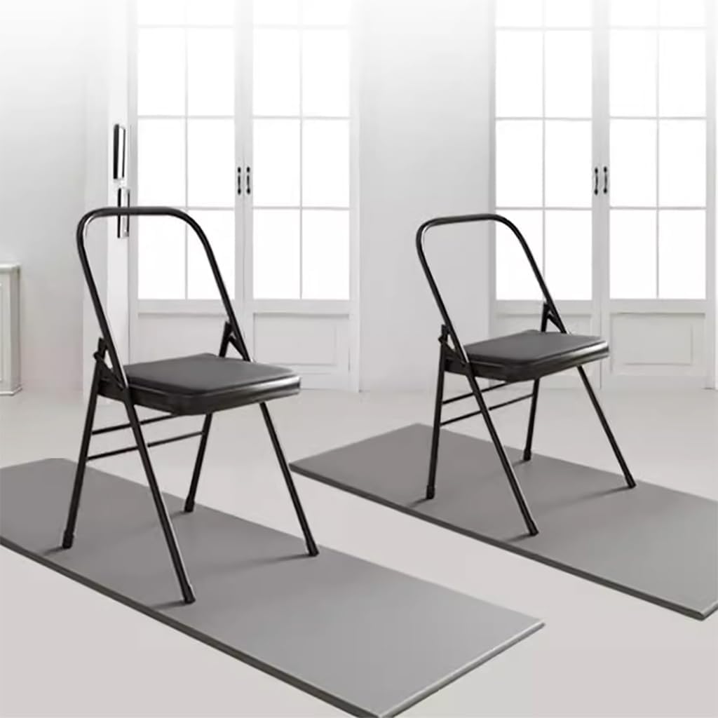 Pilates Yoga Chair, Backless Yoga Chair with Double Beam Design for Balance Handstand Training, Adult Yoga Chair, Iyengar Yoga Chair, Metal Foldable Portable Yoga Chair