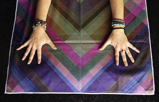 Hot Yoga Towel,Non-Slip Yoga Mat Cover,Eco-Friendly,Exclusive Pockets Cover Each Corner of The mat,Microfiber Yoga Towel,Ideal for Bikram, Hot Yoga, Pilates,or Sweaty Practice (Cosmic)
