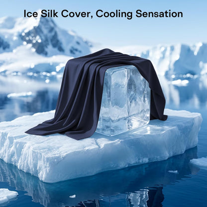 Neck Roll Pillow - Cooling Cover Round Neck Pillow for Sleeping - Memory Foam Cervical Support Pillow - Ergonomic Cylinder Pillows for Neck, Leg, Back, Yoga, Relaxing (Blue White)