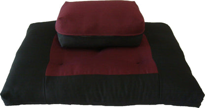 Zabuton Zafu Set, Yoga, Meditation Seat Cushions, Kneeling, Sitting, Supporting Exercise Pratice Zabuton & Zafu Cushions. (Burgundy)