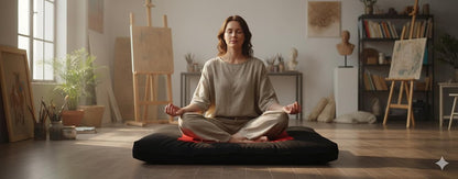 Zabuton Zafu Set, Yoga, Meditation Seat Cushions, Kneeling, Sitting, Supporting Exercise Pratice Zabuton & Zafu Cushions. (Burgundy)