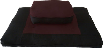 Zabuton Zafu Set, Yoga, Meditation Seat Cushions, Kneeling, Sitting, Supporting Exercise Pratice Zabuton & Zafu Cushions. (Burgundy)