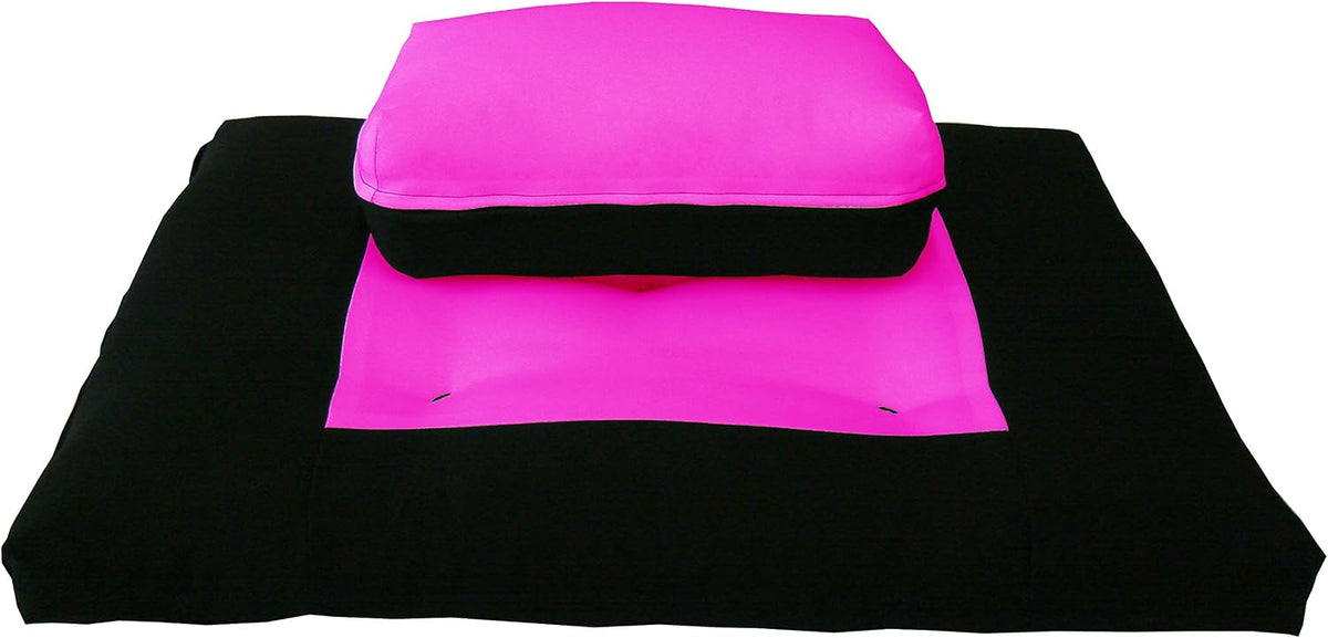 Zabuton Zafu Set, Yoga, Meditation Seat Cushions, Kneeling, Sitting, Supporting Exercise Pratice Zabuton & Zafu Cushions. (Burgundy)