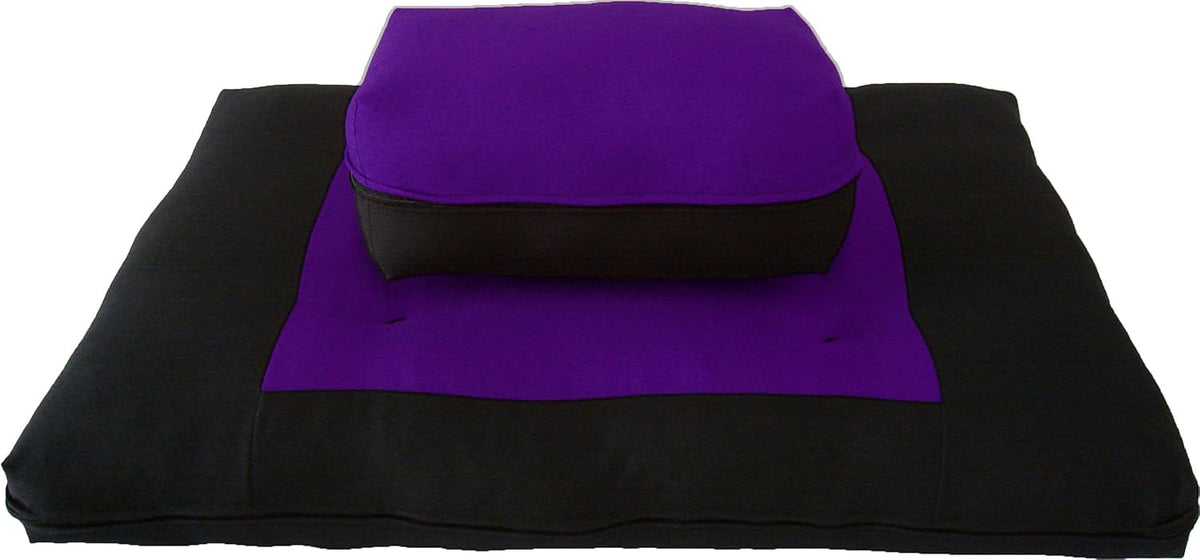 Zabuton Zafu Set, Yoga, Meditation Seat Cushions, Kneeling, Sitting, Supporting Exercise Pratice Zabuton & Zafu Cushions. (Burgundy)