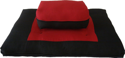 Zabuton Zafu Set, Yoga, Meditation Seat Cushions, Kneeling, Sitting, Supporting Exercise Pratice Zabuton & Zafu Cushions. (Burgundy)