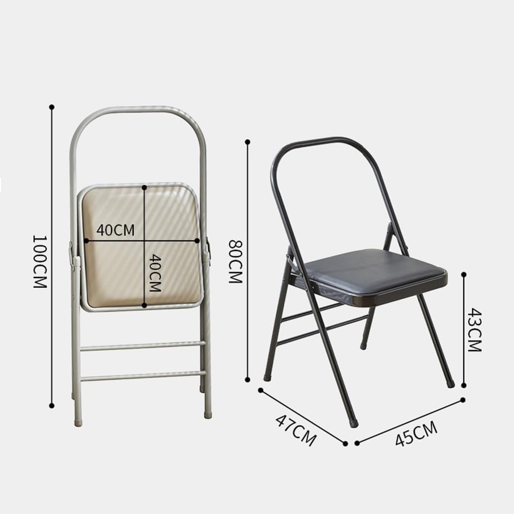 Iyengar Yoga Chair Foldable Yoga Auxiliary Chair Home Yoga Chair Brown Chair Handstand Training Tool, Stable and Durable, Solid Anti-Slip(Black)