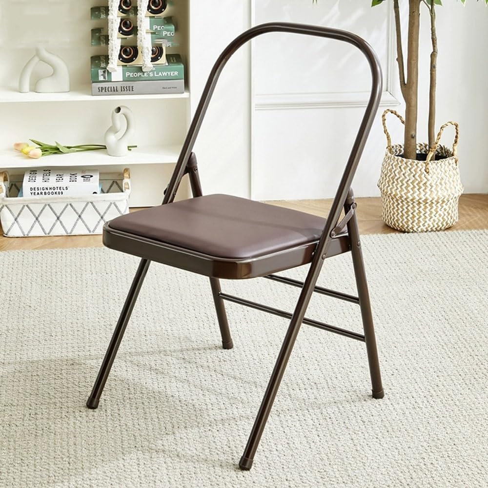 Iyengar Yoga Chair Foldable Yoga Auxiliary Chair Home Yoga Chair Brown Chair Handstand Training Tool, Stable and Durable, Solid Anti-Slip(Black)