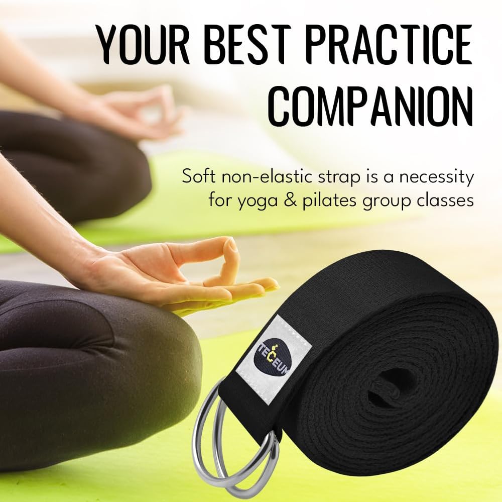 2 IN 1 Yoga & Mat Strap for Stretching – Cotton – 6/8/10 ft