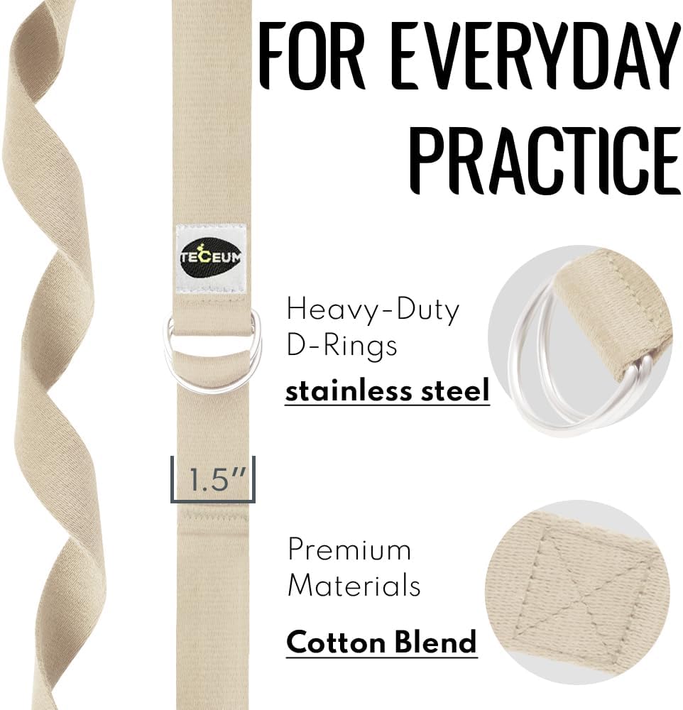 2 IN 1 Yoga & Mat Strap for Stretching – Cotton – 6/8/10 ft