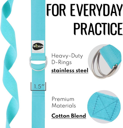 2 IN 1 Yoga & Mat Strap for Stretching – Cotton – 6/8/10 ft