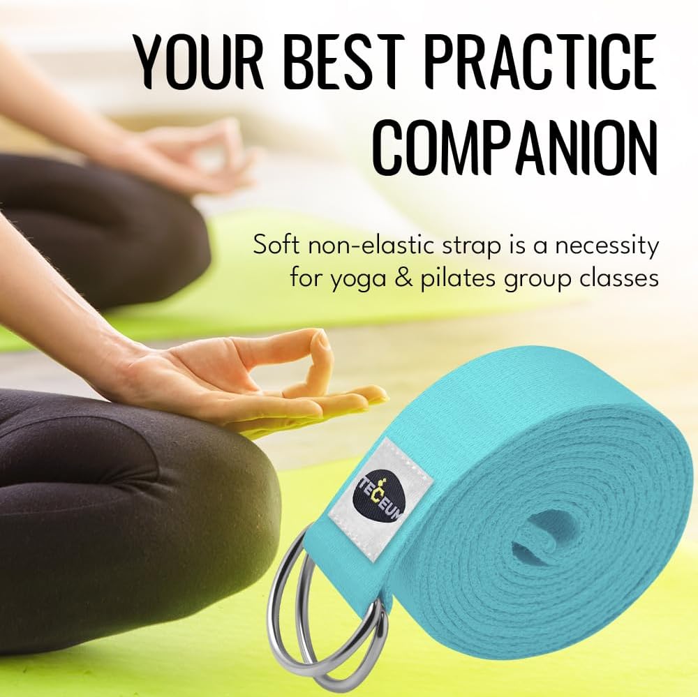 2 IN 1 Yoga & Mat Strap for Stretching – Cotton – 6/8/10 ft