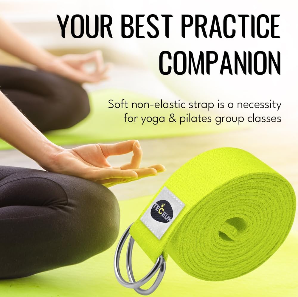 2 IN 1 Yoga & Mat Strap for Stretching – Cotton – 6/8/10 ft