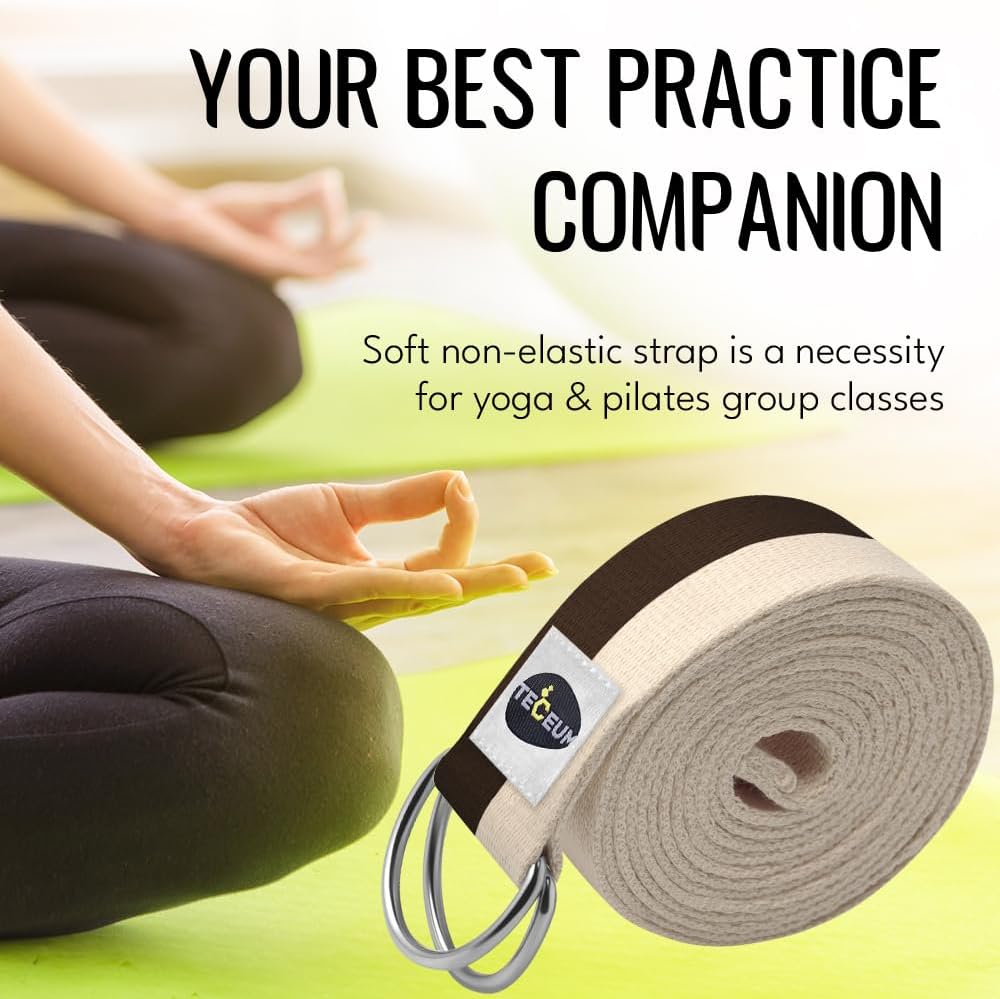 2 IN 1 Yoga & Mat Strap for Stretching – Cotton – 6/8/10 ft