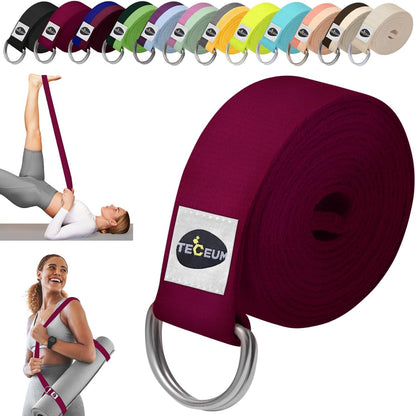 2 IN 1 Yoga & Mat Strap for Stretching – Cotton – 6/8/10 ft