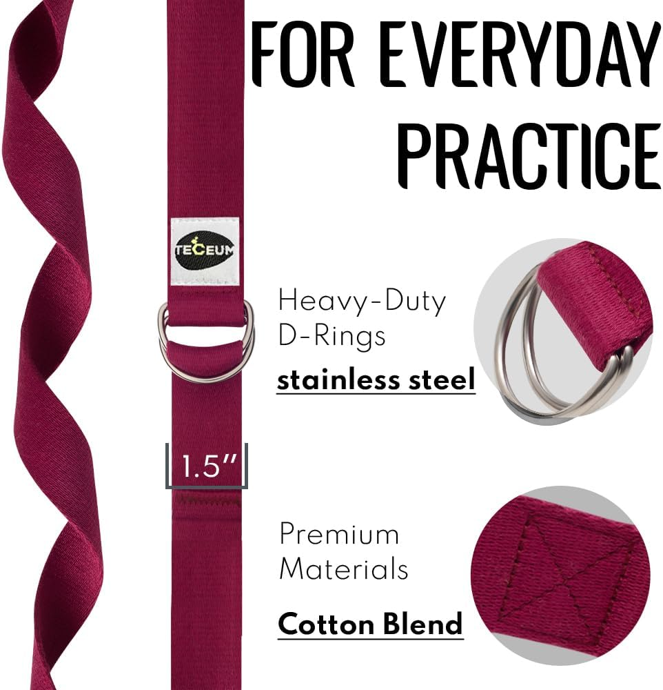 2 IN 1 Yoga & Mat Strap for Stretching – Cotton – 6/8/10 ft