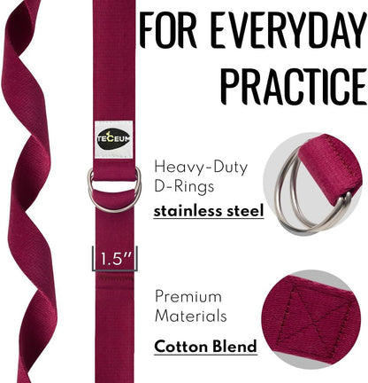 2 IN 1 Yoga & Mat Strap for Stretching – Cotton – 6/8/10 ft