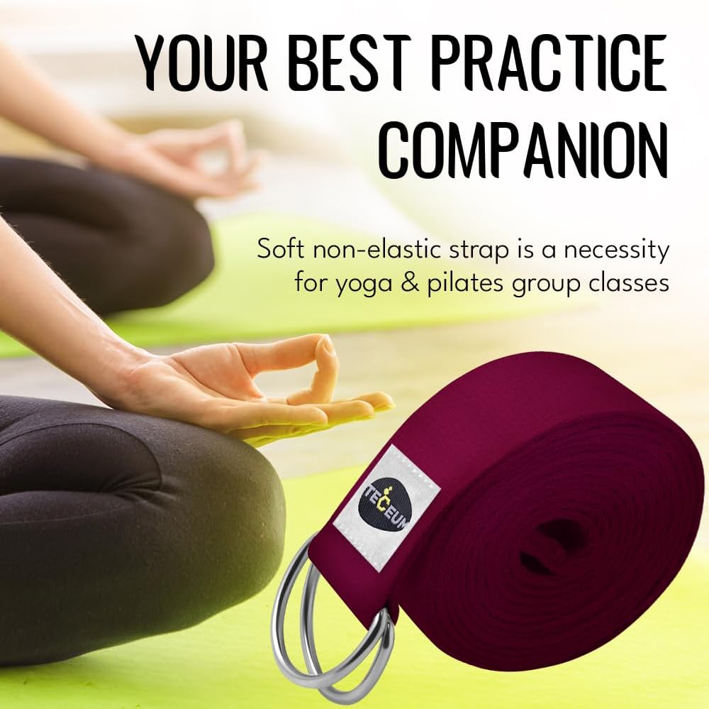 2 IN 1 Yoga & Mat Strap for Stretching – Cotton – 6/8/10 ft