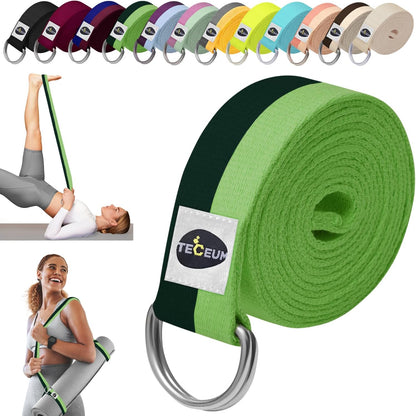 2 IN 1 Yoga & Mat Strap for Stretching – Cotton – 6/8/10 ft