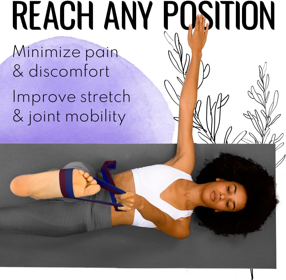 2 IN 1 Yoga & Mat Strap for Stretching – Cotton – 6/8/10 ft