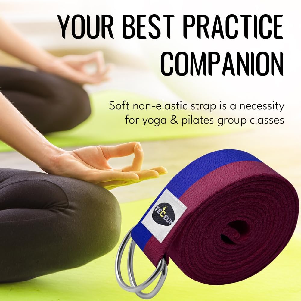 2 IN 1 Yoga & Mat Strap for Stretching – Cotton – 6/8/10 ft