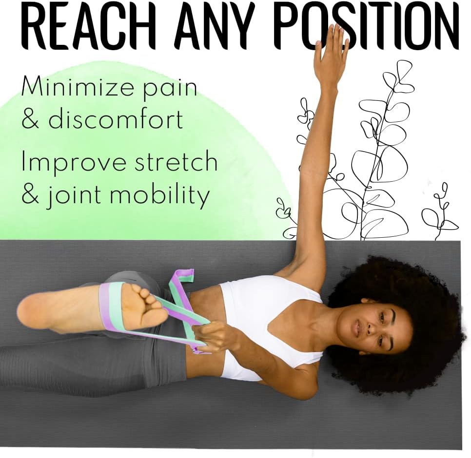 2 IN 1 Yoga & Mat Strap for Stretching – Cotton – 6/8/10 ft