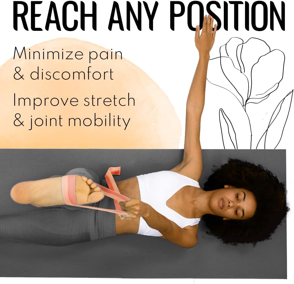 2 IN 1 Yoga & Mat Strap for Stretching – Cotton – 6/8/10 ft
