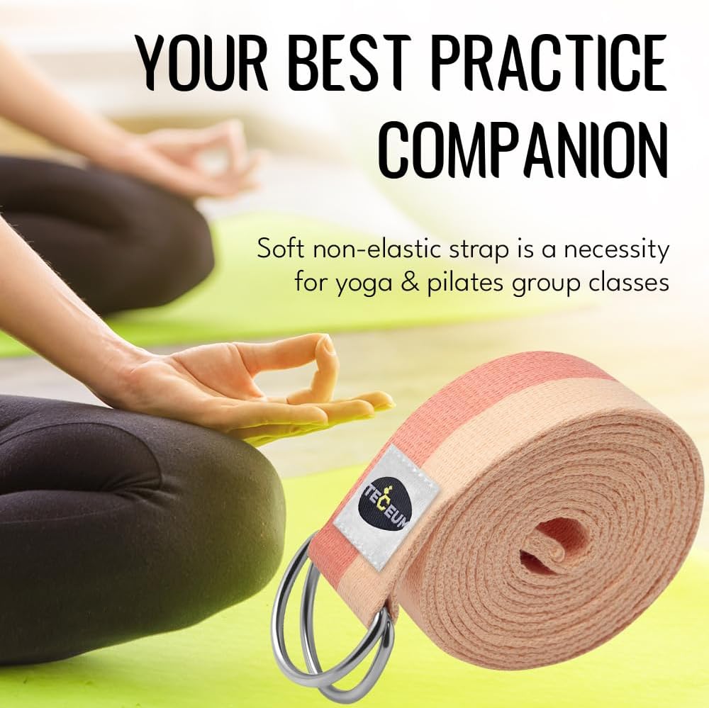 2 IN 1 Yoga & Mat Strap for Stretching – Cotton – 6/8/10 ft