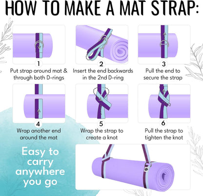 2 IN 1 Yoga & Mat Strap for Stretching – Cotton – 6/8/10 ft