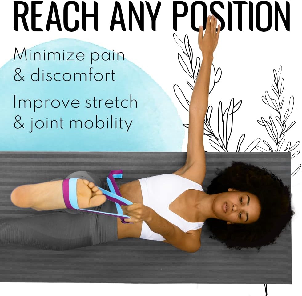 2 IN 1 Yoga & Mat Strap for Stretching – Cotton – 6/8/10 ft
