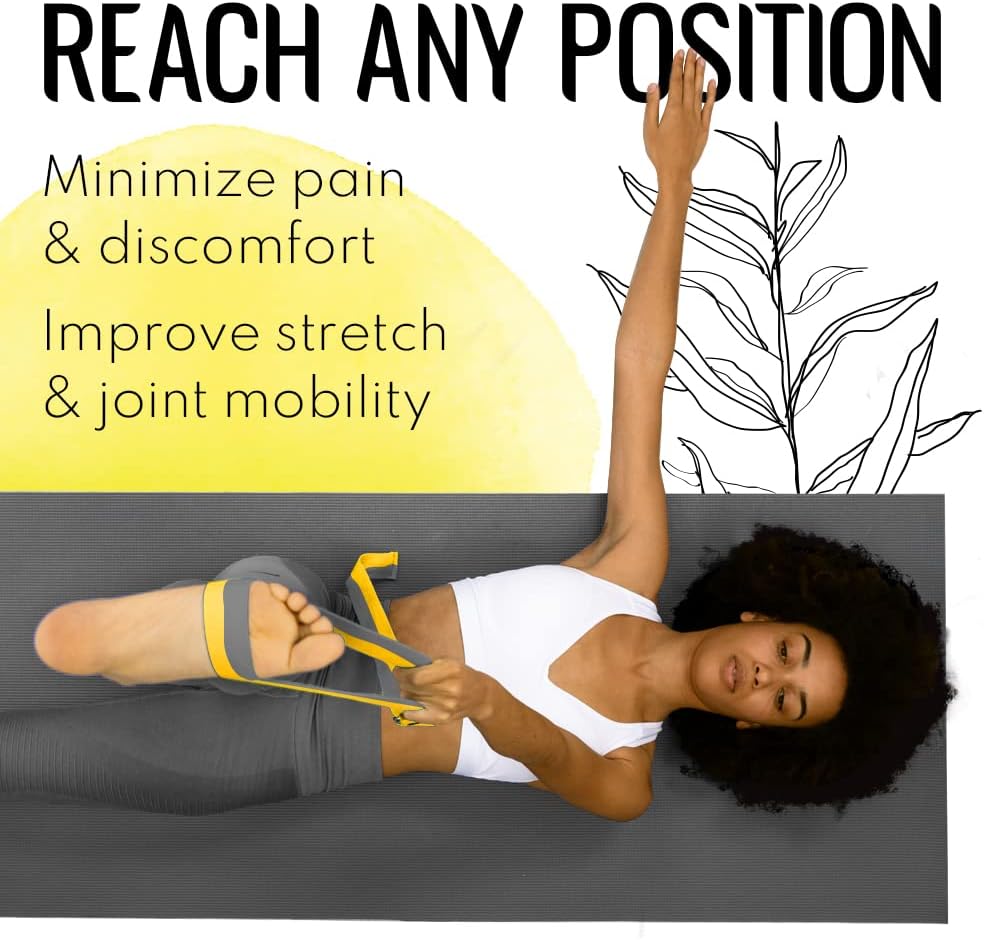2 IN 1 Yoga & Mat Strap for Stretching – Cotton – 6/8/10 ft