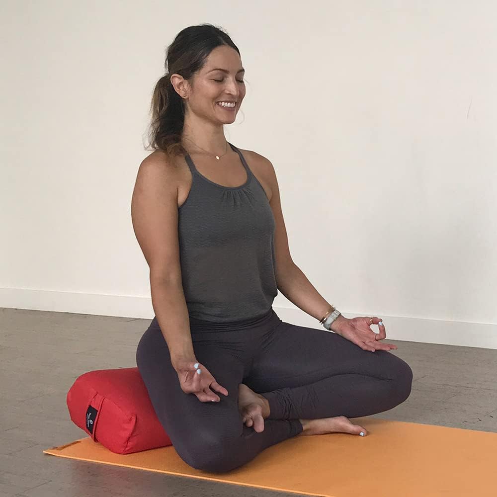 Junior Yoga Bolster - Narrower Profile, Very Firm, Great for Smaller Yogis, Heart-Opening poses or Under the Knees, Handmade in USA