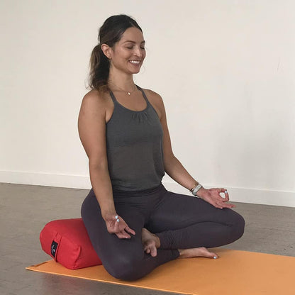 Junior Yoga Bolster - Narrower Profile, Very Firm, Great for Smaller Yogis, Heart-Opening poses or Under the Knees, Handmade in USA