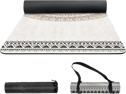 nuveti Yoga Mat Print Extra Thick TPE Non Slip Fitness Exercise Mat with Carrying Bag,72"x24" Extra Thick 6MM Exercise & Workout Mat for Yoga, Pilates Fitness and Floor Exercises - Colors A