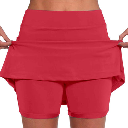 Athletic Yoga Culottes for Women Solid Color Elastic Shorts Summer Lightweight High Waist Skinny Joggers Skirt 2024