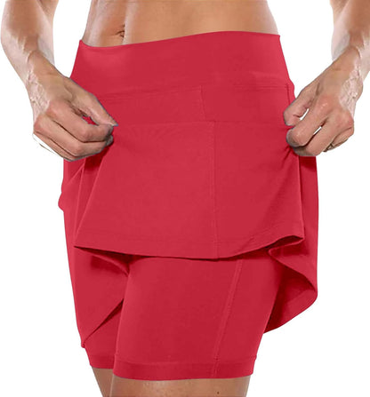 Athletic Yoga Culottes for Women Solid Color Elastic Shorts Summer Lightweight High Waist Skinny Joggers Skirt 2024