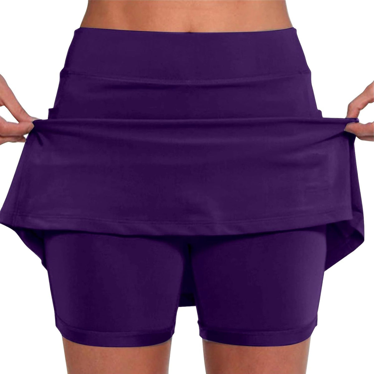 Athletic Yoga Culottes for Women Solid Color Elastic Shorts Summer Lightweight High Waist Skinny Joggers Skirt 2024