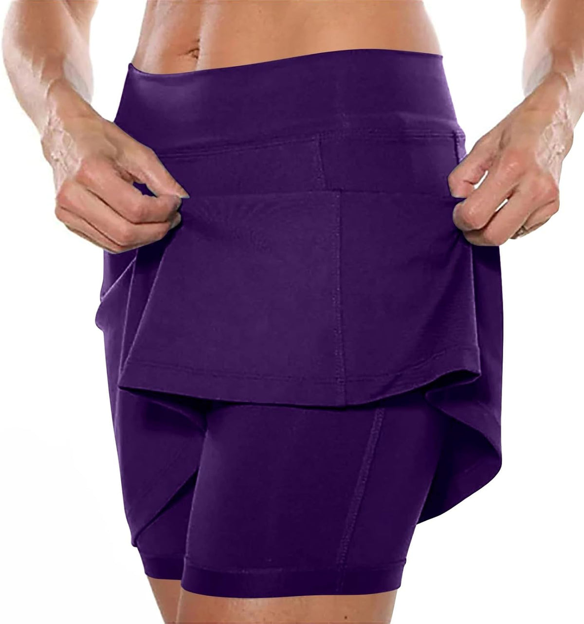 Athletic Yoga Culottes for Women Solid Color Elastic Shorts Summer Lightweight High Waist Skinny Joggers Skirt 2024