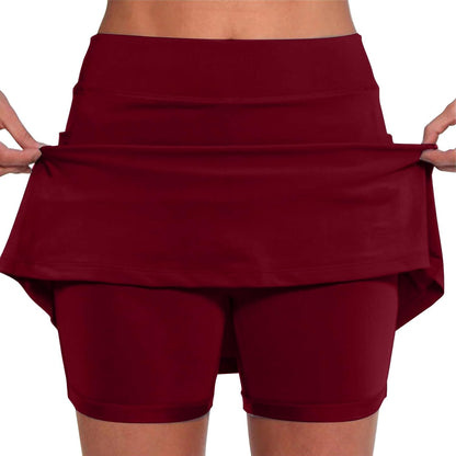 Athletic Yoga Culottes for Women Solid Color Elastic Shorts Summer Lightweight High Waist Skinny Joggers Skirt 2024