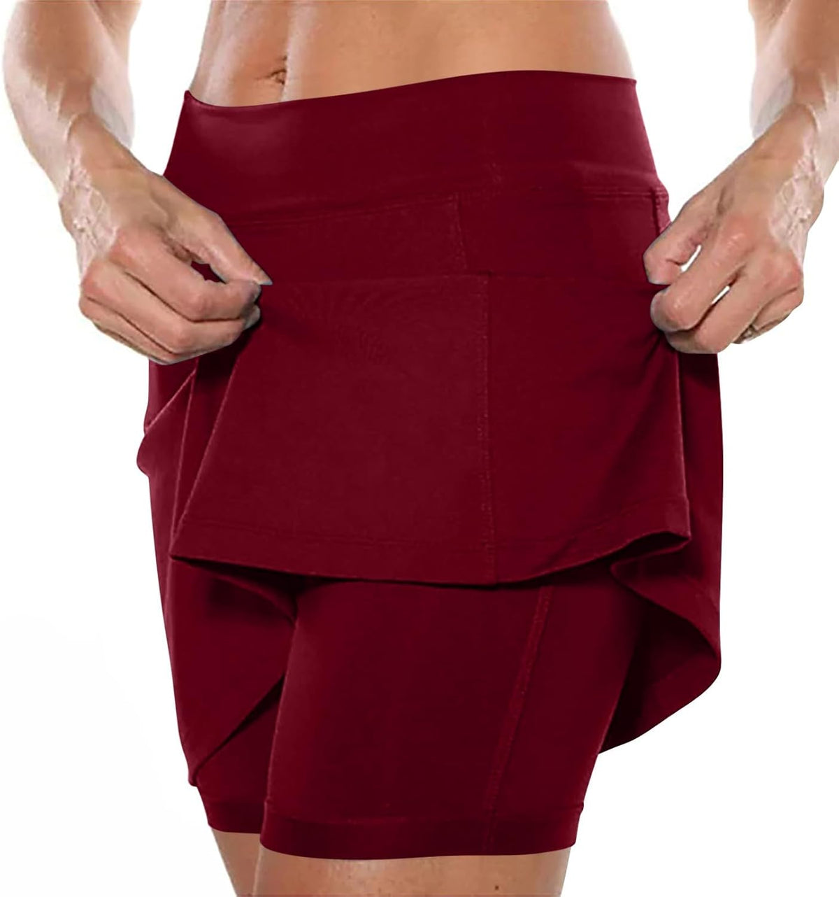 Athletic Yoga Culottes for Women Solid Color Elastic Shorts Summer Lightweight High Waist Skinny Joggers Skirt 2024