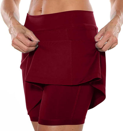 Athletic Yoga Culottes for Women Solid Color Elastic Shorts Summer Lightweight High Waist Skinny Joggers Skirt 2024