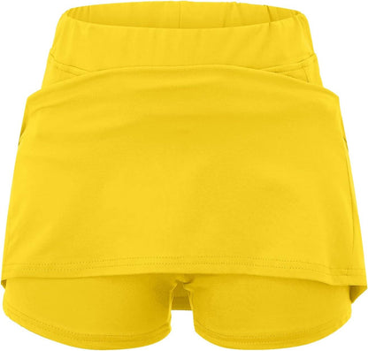 Athletic Yoga Culottes for Women Solid Color Elastic Shorts Summer Lightweight High Waist Skinny Joggers Skirt 2024